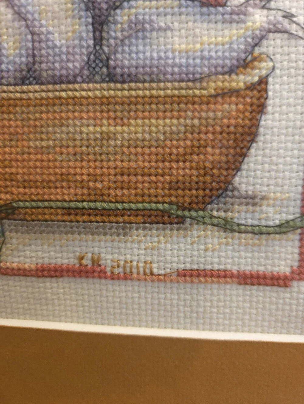 Finished Framed Cross Stitch Tuscan Flavors Wine Art- Dimensions Cross Stitch